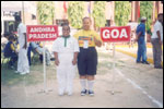 M. Sravanthi and a Player from Goa in the Special Olympics National Games 2002, New Delhi, click here to see large picture.