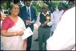 At the Raj Bhavan – Mr M. S. Padmanabhan, Director LEKHADEEP and others with Mrs Hari Priya Rangarajan, First Lady of AP, click here to see large picture.