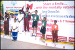 At the Special Olympics National Games, New Delhi  2002 Boccee Individual Event Medal Winners. Sri G. Om Kumar of LEKHADEEP is a Silver Medal Winner., click here to see large picture.