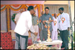 Sri C. V. Avadhani, Principal AG lights the lamp to inaugurate the Decennial Celebrations, click here to see large picture.