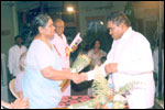 Ms A. T. Thressia Kutty of NIMH greats the Special Employees of LEKHADEEP, click here to see large picture.